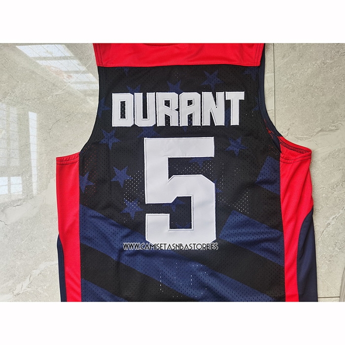 Kevin Durant NO 5 Camiseta USA 2012 Negro